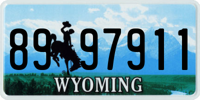 WY license plate 8997911