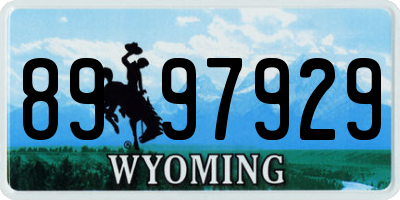 WY license plate 8997929