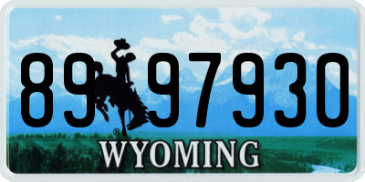 WY license plate 8997930