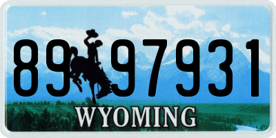 WY license plate 8997931