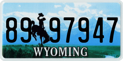 WY license plate 8997947