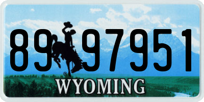 WY license plate 8997951
