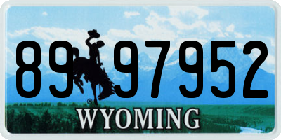 WY license plate 8997952