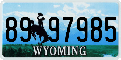 WY license plate 8997985