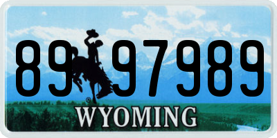 WY license plate 8997989