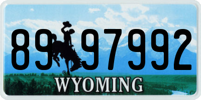 WY license plate 8997992