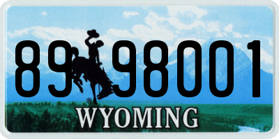 WY license plate 8998001