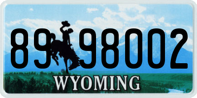 WY license plate 8998002