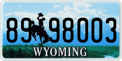 WY license plate 8998003