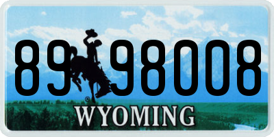 WY license plate 8998008