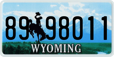 WY license plate 8998011