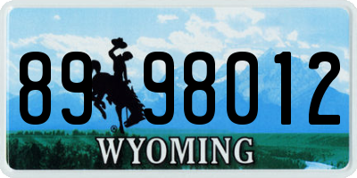 WY license plate 8998012