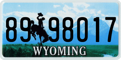 WY license plate 8998017