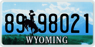 WY license plate 8998021