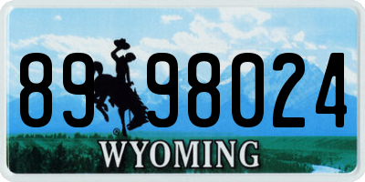 WY license plate 8998024