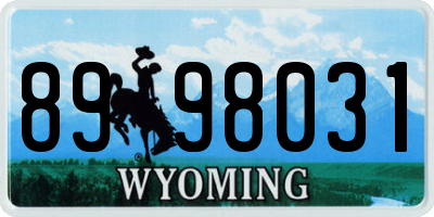 WY license plate 8998031