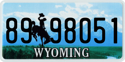 WY license plate 8998051