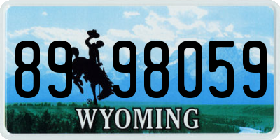 WY license plate 8998059