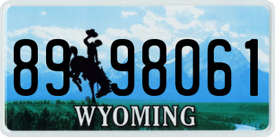 WY license plate 8998061
