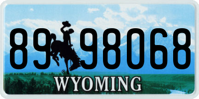 WY license plate 8998068