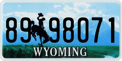 WY license plate 8998071