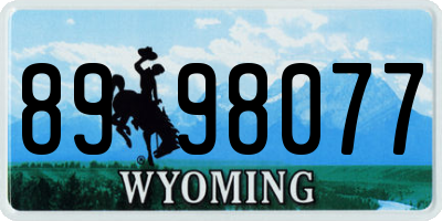 WY license plate 8998077