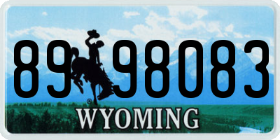 WY license plate 8998083