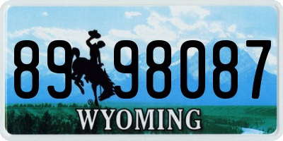 WY license plate 8998087
