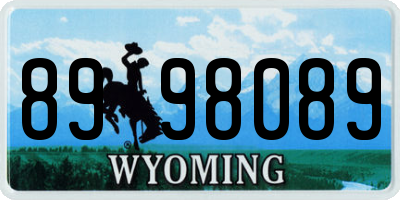 WY license plate 8998089