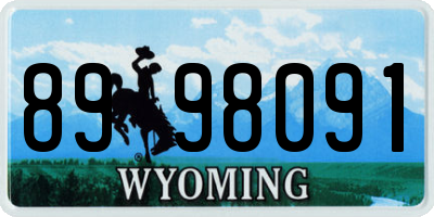 WY license plate 8998091