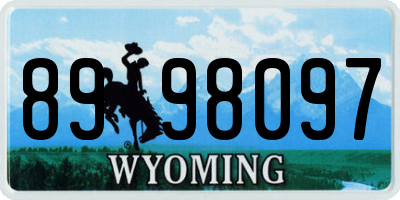 WY license plate 8998097