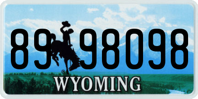WY license plate 8998098