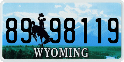 WY license plate 8998119
