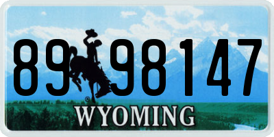WY license plate 8998147
