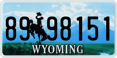 WY license plate 8998151