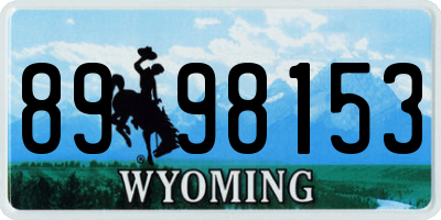 WY license plate 8998153
