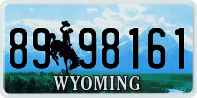 WY license plate 8998161