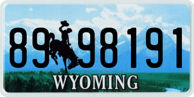 WY license plate 8998191