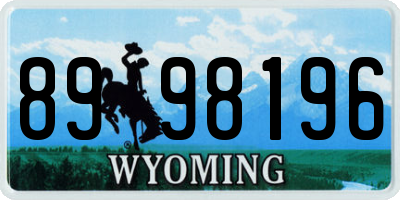 WY license plate 8998196