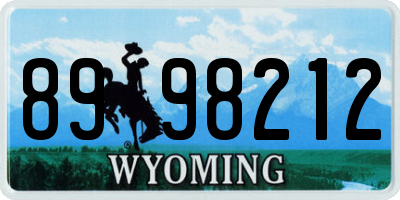 WY license plate 8998212