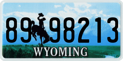 WY license plate 8998213