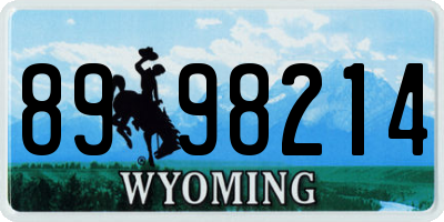 WY license plate 8998214