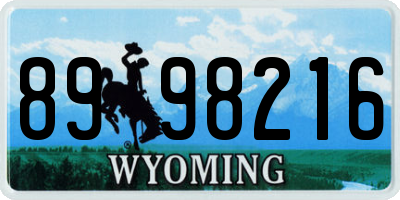WY license plate 8998216