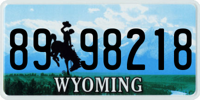 WY license plate 8998218