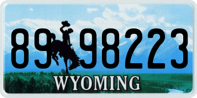WY license plate 8998223