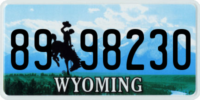 WY license plate 8998230