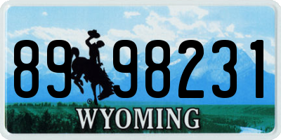 WY license plate 8998231