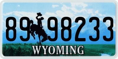 WY license plate 8998233