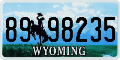 WY license plate 8998235