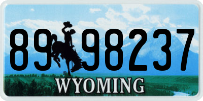 WY license plate 8998237